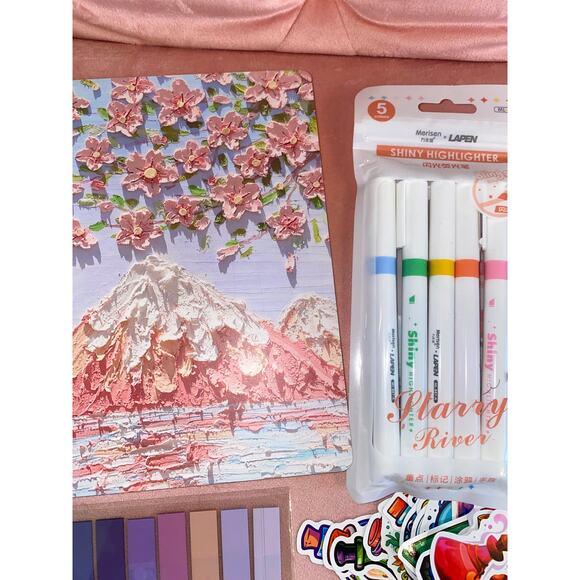 70+ Pcs Journal Notebook Pen Market Sticker Stationary School‎ Gift Set Birthday - Picture 3 of 6